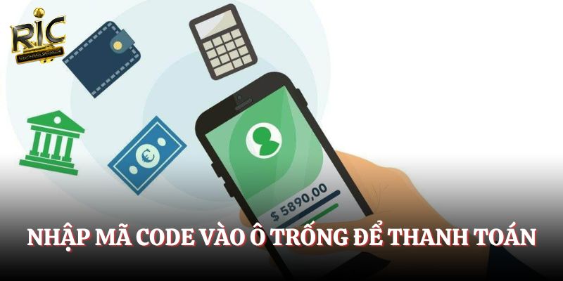 Nhập mã code vào ô trống để thanh toán