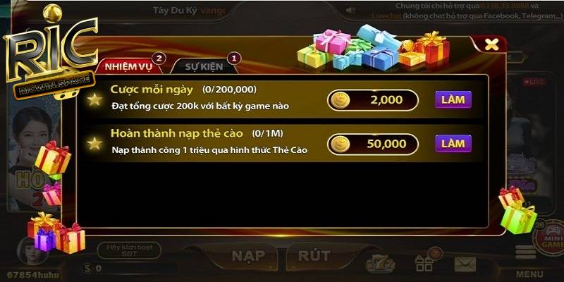Ric Win dành nhiều ưu đãi giá trị chào mừng tân thủ