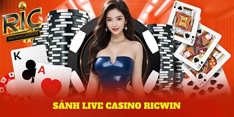 Sảnh live casino Ric Win có dealer chia bài chuyên nghiệp, sexy